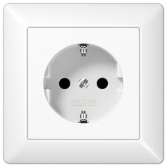 Kontaktligzda SCHUKO, 16 A 250 V ~, ar rāmi, duroplasts, Serie AS, balts