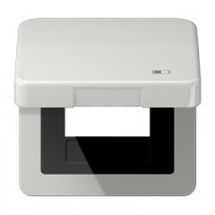 Rozetes vāks ar centrālplati, simbols lādētājs, vertikālā un horizontālā montāža, Serie CD, gaiši pelēks