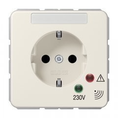 Kontaktligzda SCHUKO, 16 A 250 V ~, skrūvju spailes, ar indikātoru un pārsprieguma aizsardzību, marķējams, duroplasts, Serie CD, ziloņkaula