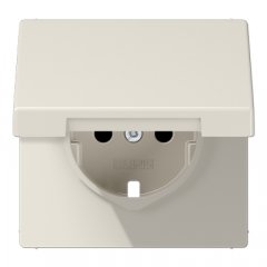 Centrālplate kontaktligzdai, ar bērnu aizsardzību un vāku, duroplasts, Serie LS, ziloņkaula