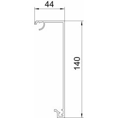 Vāks Design kanālam Design Style 44x140x999, Alu, EL