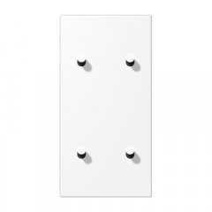 Virsma slēdžiem, 2-viet, 2 x 2 rotācijas slēdzis, vertikāli montējams, Serie LS 1912, sniegbalta matt (lackiertes Aluminium)
