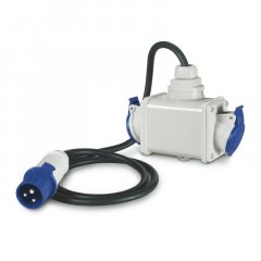 Kontaktligzdas pārveidotājs 2-WAY ADAPTOR 3P+N+E 16A IP44 W/CABLE