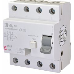 EFI-4 AC 80/0.03 Noplūdes strāvas automāts 4P 80A 30mA - AC