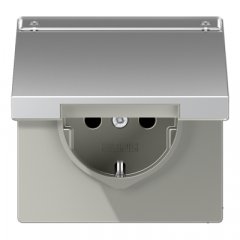 Kontaktligzda SCHUKO, 16 A 250 V ~, marķējams, ar bērnu drošību un vāciņu, Serie LS, alumīnijs