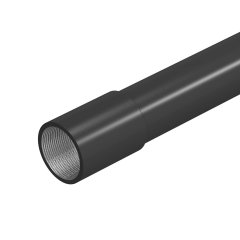 Metala caurule ar vītni ar vītnes savienojumu M40, 3000mm, St, PE50, melns, 9005