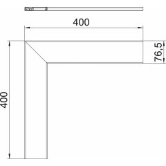 Vāks plakanam stūrim 12x76,5x400, Alu, EL