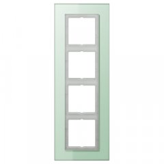 Stikla rāmītis 4-vietīgs, vertikālā un horizontālā montāža, LS PLUS, balts matēts