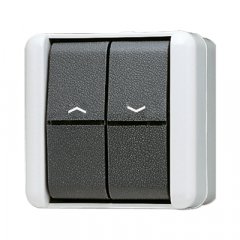 Žalūzijslēdzis Jalousie-Wippschalter, 1-pol. (1 Antrieb), 10 AX 250 V ~, IP 44, WG 800