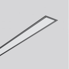Gaismeklis LESS IS MORE 50, 22 W, 2400 lm, 840, black, on/off Recessed ceiling and wall luminaires, L 861 B 71 H 2 HEL 75, Plastic (PMMA) opal