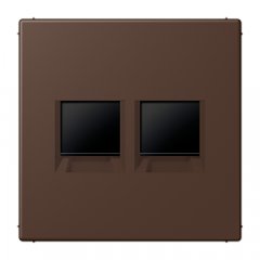 Virsma (ar fiksatoru) modulārai datu rozetei 2-vietīga, UMA-CAT6A, termoplasts lakots, Serie LS, terre d'ombre brûlée 3