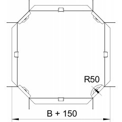 X-elements horizontals + stūra savien. 110x100, St, FS