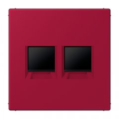 Virsma (ar fiksatoru) modulārai datu rozetei 2-vietīga, UMA-CAT6A, termoplasts lakots, Serie LS, rouge carmin