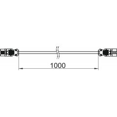 Pagarinājuma kabelis šķersgriezums 3x2.5 mm² L1000mm, balts VL-3Q2.5 1 W
