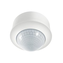 360° ceiling-mounted presence detector,surface-mounted, range Ø 24 m, control of 2 lighting groups, HVAC, remotely controlled