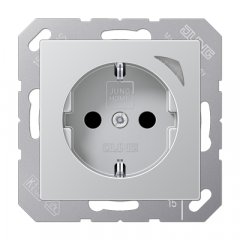 Kontaktligzda JUNG HOME SCHUKO®, 16 A 250 V ~, skrūvju spailes, ar indikātoru, ar bērnu drošību, termoplasts krāsots, alumīnijs