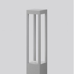 Apgaismes stabiņš BOCARO, 20 W, 1900 lm, 830, silver, Phase-cut Bollards, L 120 B 120 H 1100, Transparent glass