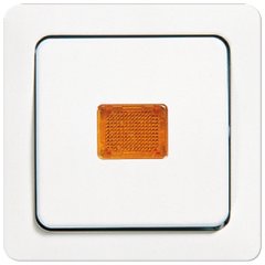 Taustiņs 1-viet, ar indikācijas logu, duroplasts, ST 550, balts