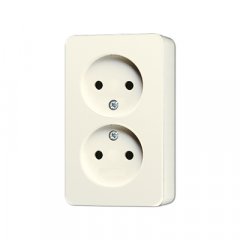 Kontaktligzda bez zemējuma, 16 A 250 V ~, 47 mm, ar bērnu drošību, AP 600, ziloņkaula