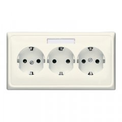 Kontaktligzda ar kabeļu kanālu SCHUKO, 16 A 250 V ~, marķējams, duroplasts, Serie CD, ziloņkaula