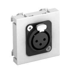 Media adapteris, XLR, 3-pin rozete ar lodejuma savien. 45x45mm, PC, dzidri balts, 9010 MTG-X3F L RW1