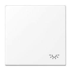 Taustiņs 1-viet, ar spuldzes simbolu, Serie LS, sniegbalts matēts