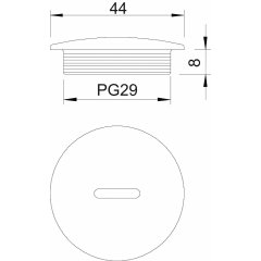 Aizsēgs PG29, PS, gaiši pelēks, 7035