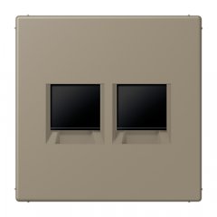Virsma (ar fiksatoru) modulārai datu rozetei 2-vietīga, UMA-CAT6A, termoplasts lakots, Serie LS, ombre naturelle moyenn