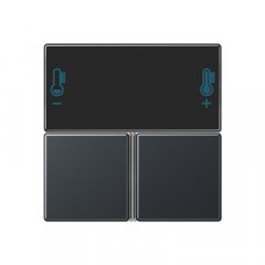 Taustiņs 3-viet, F40 KNX telpas kontrolierim, Serie A, antracīts matēts