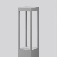 Apgaismes stabiņš BOCARO, 20 W, 1850 lm, 830, silver, Phase-cut Bollards, L 156 B 156 H 800, Transparent glass