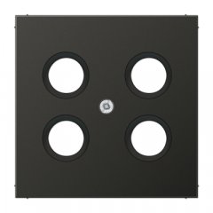 Centrālplate 4-vietīga SAT-TV-kontaktligzda (Hirschmann), Aluminium lackiert, Serie LS, antracīts (lakots alumīnijs)