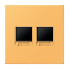 Virsma (ar fiksatoru) modulārai datu rozetei 2-vietīga, UMA-CAT6A, termoplasts lakots, Serie LS, ocre jaune clair