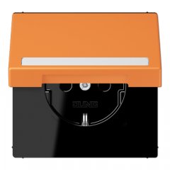 Kontaktligzda SCHUKO, 16 A 250 V ~, marķējams, ar bērnu drošību un vāciņu, termoplasts krāsots, Serie LS, orange