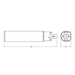 Spuldze DULUX LED D/E18 HF & AC MAINS V 7W 830 G24Q-2 LEDVANCE