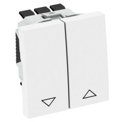 Rullo žalūziju taustiņslēdzis 10 A, 250 V, PC, dzidri balts, 9010 RT-BS RW1