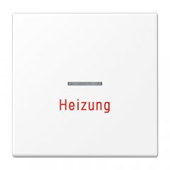 Taustiņs 1-viet, ar indikācijas logu, apkures slēdzim ar uzrakstu, Serie LS, sniegbalts matēts