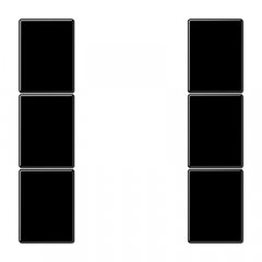 Taustiņs 3-viet, F50, Serie LS, melns