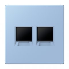 Virsma (ar fiksatoru) modulārai datu rozetei 2-vietīga, UMA-CAT6A, termoplasts lakots, Serie LS, outremer moyen