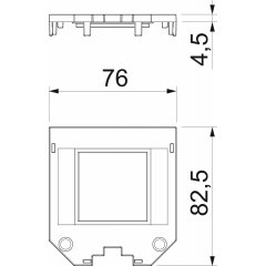 Adapterplate priekš UT3, 1 Modul45 82,5x76x4, PA, grafīta melns, 9011 UT3 P1