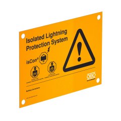 Norādījuma plāksnīte OBO isCon sistēmai 150x100mm, PS, dzeltens isCon HWS EN