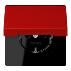 Kontaktligzda SCHUKO, 16 A 250 V ~, ar vāciņu, Serie LS, rouge vermillon 31
