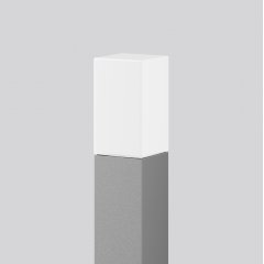 Apgaismes stabiņš MEGA SQUARE, 10 W, 1000 lm, 840, silver, DALI Bollards, L 120 B 120 H 800, Opal glass