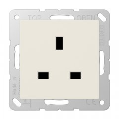 Kontaktligzda 13 A 250 V ~, skrūvju spailes BS 1363-1, 4 mm2, ar bērnu drošību, duroplasts, Serie AS, balts
