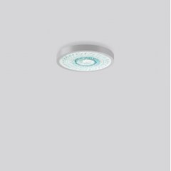 Gaismeklis TRIONA round, 38 W, 2950 lm, 830, silver, DALI Ceiling and wall luminaires, D 461 H 88, Pattern grid glass