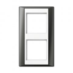 Rāmītis 2-vietīgs, vertikālā un horizontālā montāža, plastmasa, A PLUS, antracīts-balts