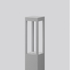 Apgaismes stabiņš BOCARO, 20 W, 1900 lm, 840, silver, Phase-cut Bollards, L 120 B 120 H 800, Transparent glass