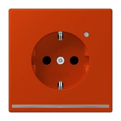 Kontaktligzda SCHUKO, 16 A 250 V ~, ar LED apgaismojumu, ar bērnu drošību, Serie LS, rouge vermillon 59