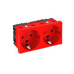 Kontaktligzda 0°, 2-vietīga kodēta, aizsargkontakts 250V, 10/16A, PC, signālsarkana, 3001 STD-D0K SRO2