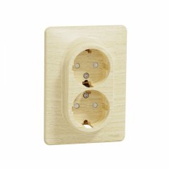 Sedna Design & Elements,  dubultā kontaktligzda ar sānu zemējumu, profesionāls, bērzs