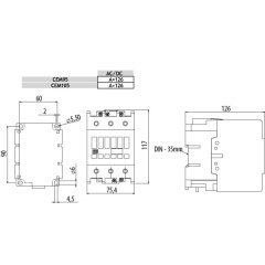 CEM95.00-230V-50/60Hz Palīgkontaktors 45kW